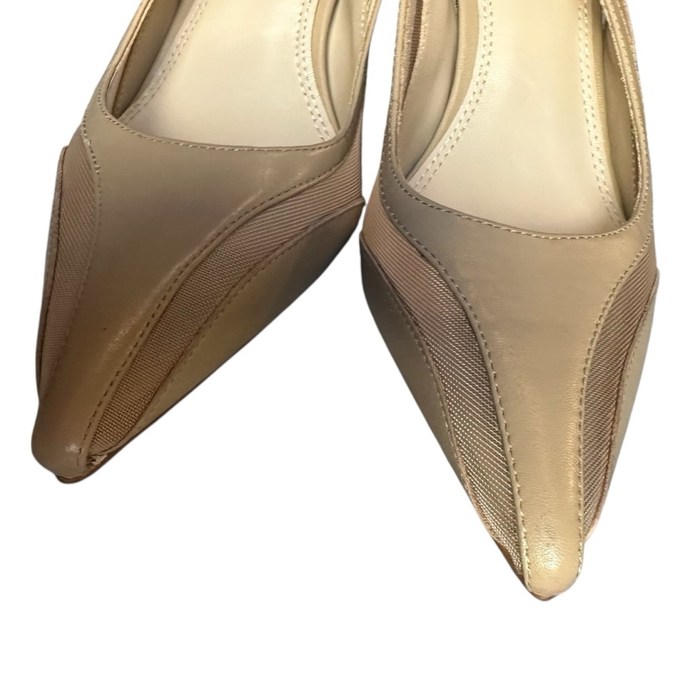 NEW Reiss Ellie Mesh Slingback Heels Latte Tan | Pointed Toe Court Pump | EU 39 - Picture 8 of 11